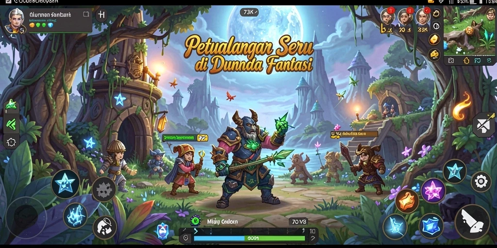 Tampilan gameplay mendebarkan dari 73K dengan grafis yang memukau.