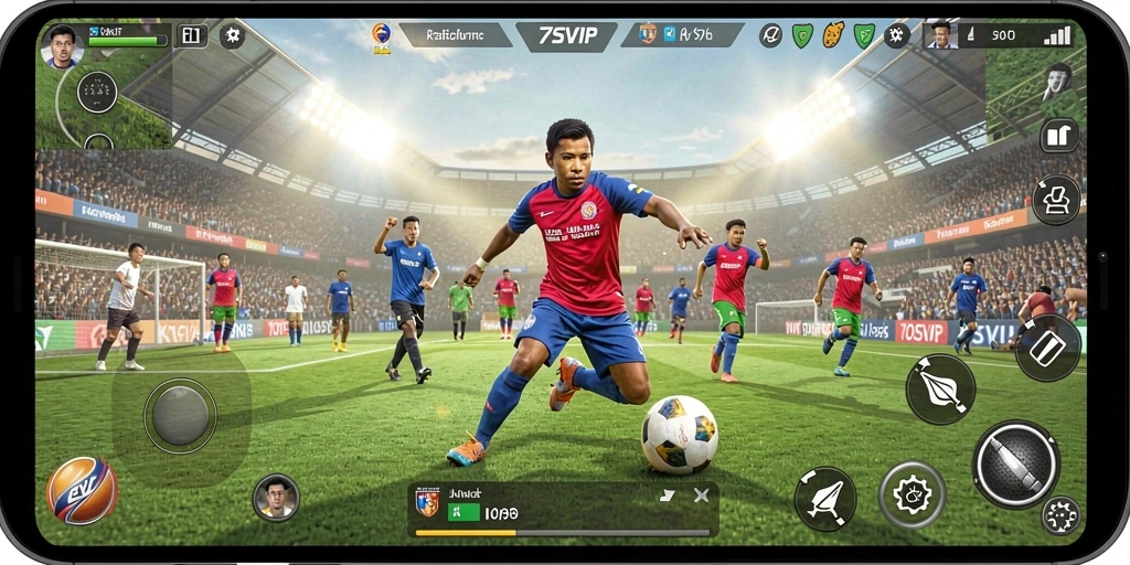 Screenshot gameplay 7SVIP menampilkan pertandingan olahraga yang mendebarkan.