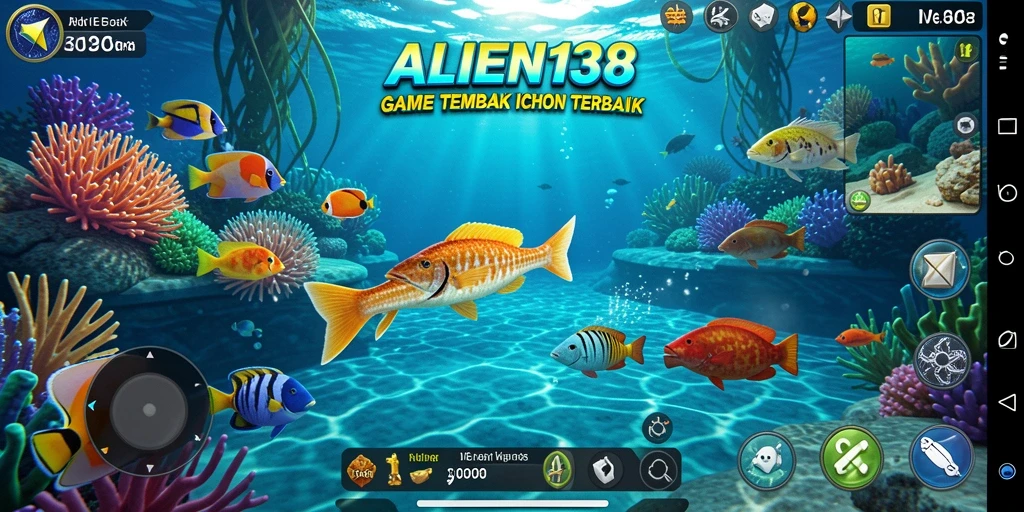 Gameplay menembak ikan yang seru dan menantang.
