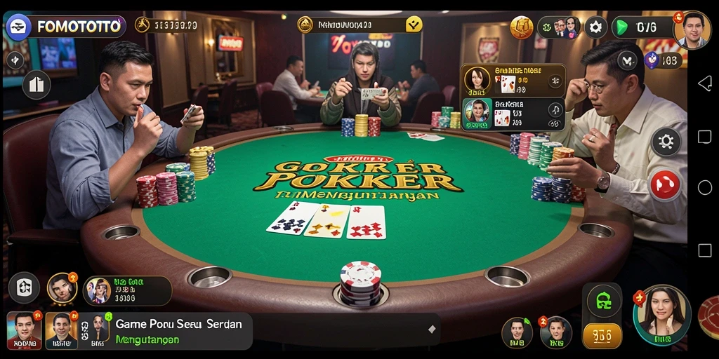 Screenshot gameplay Poker FOMOTOTO yang menegangkan dan seru.