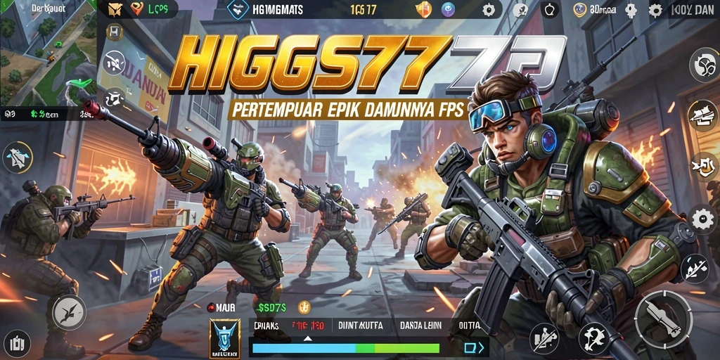 Tampilan gameplay HIGGS777 yang mendebarkan dalam mode FPS.