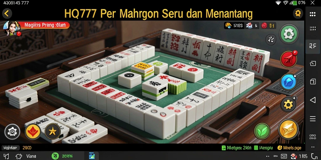 Screenshot gameplay HQ777 menampilkan keseruan dan tantangan permainan Mahjong.