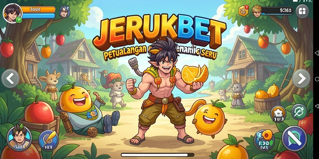Screenshot utama JERUKBET menampilkan karakter anime dalam aksi seru.