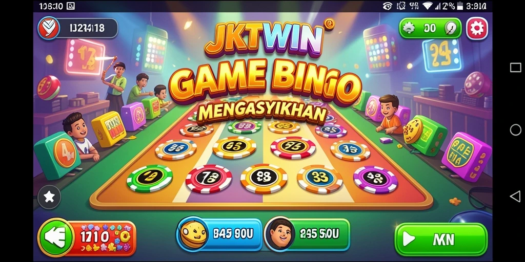 Tampilan gameplay seru di JKTWIN dengan suasana Bingo yang mendebarkan.