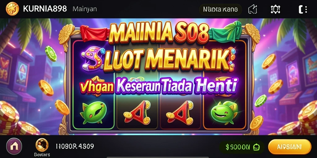 Tampilan gameplay menarik dari KURNIA898 yang menampilkan slot berputar.