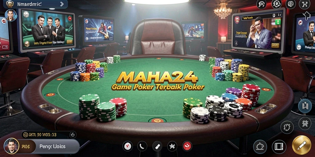 Screenshot gameplay seru dalam aplikasi Poker MAHA24.