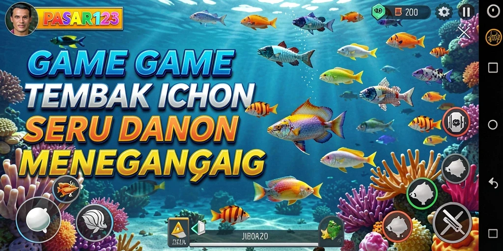 Tampilan menakjubkan dari gameplay Tembak Ikan PASAR123.