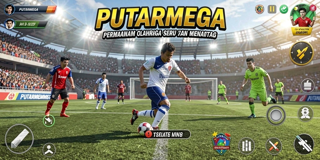 Tampilan menarik dari gameplay olahraga PUTARMEGA.