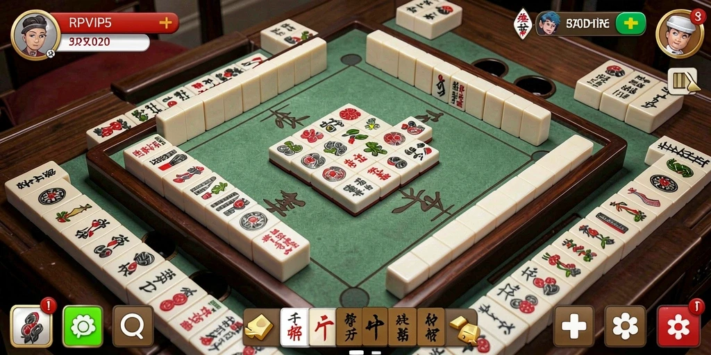 Gambaran gameplay seru RPVIP5 dengan ubin Mahjong.