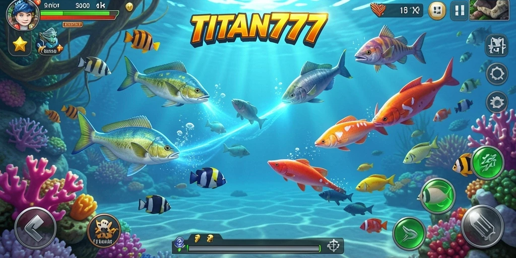 Gameplay menarik dengan berbagai jenis ikan untuk ditembak.