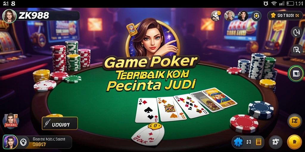 Screenshot ZK988 yang menunjukkan serunya permainan Poker.